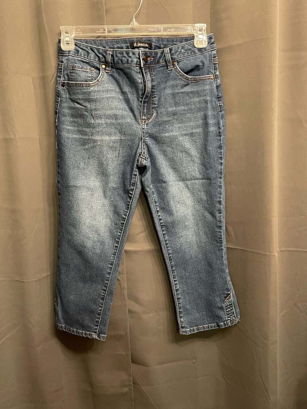 d.jeans Womens Blue Denim Stretch Capri Jeans Size 10